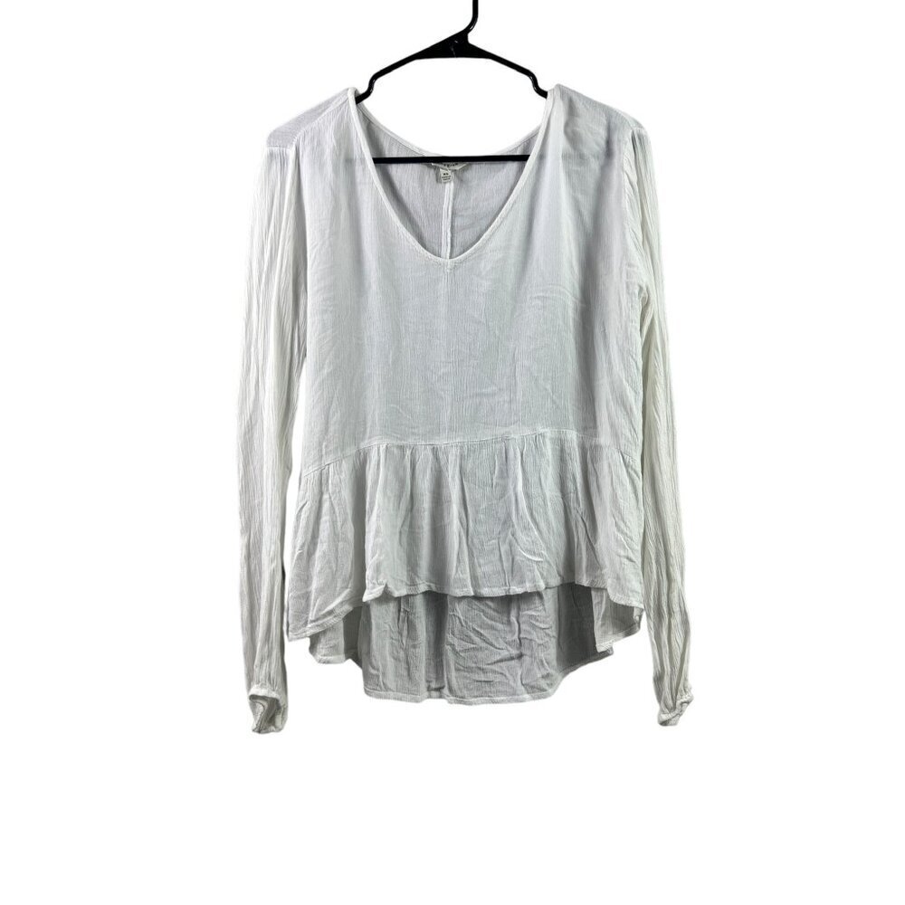 Sim & Sam Women's Lightweight White Long Sleeve Top